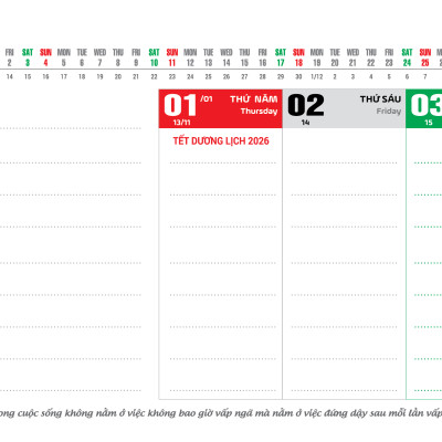 Lịch Tết 2026 - Lịch Bàn Đế Nhựa (13 x 28)