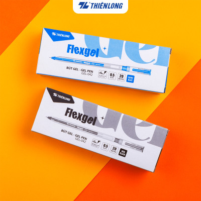 Bút gel Thiên Long mực khô nhanh,nét viết êm mượt Flexgel ngòi 0.5mm phù hợp cho học sinh,sinh viên GEL-042