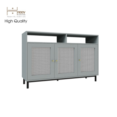 [Happy Home Furniture] ROTAN, Tủ lưu trữ 3 cửa mở - chân sắt, 140cm x 40cm x 90cm ( DxRxC), TCM_134