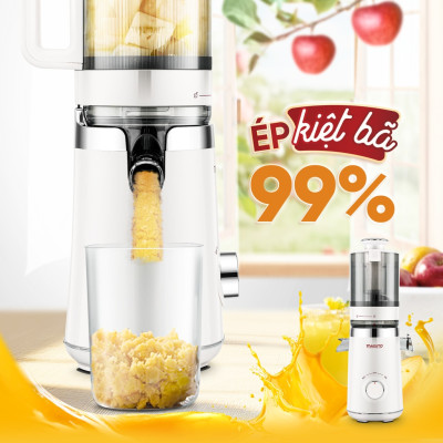 Máy ép chậm Masuto MS Fresh công suất 150W ống tiếp nguyên liệu cực lớn 120mm ép kiệt bã giữ trọn dưỡng chất - Hàng chính hãng