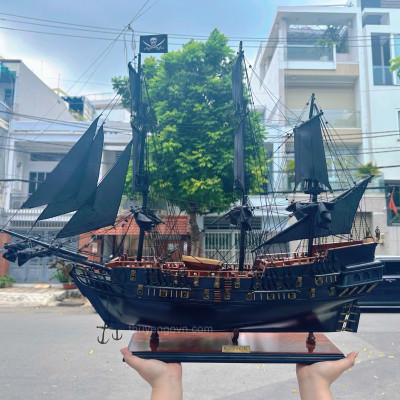 Mô Hình Thuyền Gỗ Trang Trí BLACK PEARL, thuyền cướp biển vùng caribbean, thuyền ngọc trai đen, hàng chính hãng