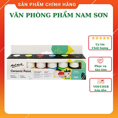 Bộ 6 Màu Ceramic Mont Marte dùng vẽ lên gốm, sứ, thủy tinh