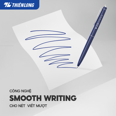 Combo 5/10/20 Bút bi Thiên Long TL-031 ngòi 0.5mm mực xanh đỏ đen giắt kim loại mạ crom kiểu dáng hiện đại, thân bút thon dài