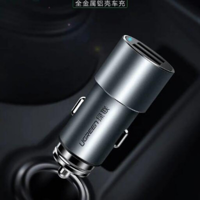 Ugreen UG50591CD169TK 3.6A màu Xám Bộ sạc ô tô 2 cổng USB cao cấp - HÀNG CHÍNH HÃNG