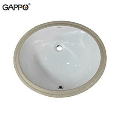 CHẬU LAVABO SỨ ÂM BÀN NHẬP KHẨU NGA GAPPO GT312 MEN TUYẾT OVAL - HÀNG CHÍNH HÃNG