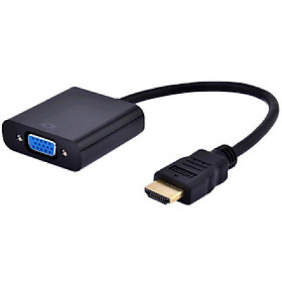 Cáp Chuyển Đổi HDMI Sang VGA + Audio Cáp Tròn Đầu Chuyển Đổi HDMI To VGA Bộ Chuyển Đổi Cho PC, Laptop, Máy Chiếu Cao Cấp Độ Dài 20CM Giao Màu Ngẫu Nhiên - Hàng Nhập Khẩu