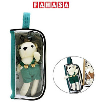 Bóp Viết Trong Suốt Kèm Gấu Xinh - Shunde 9110 - Màu Xanh Lá