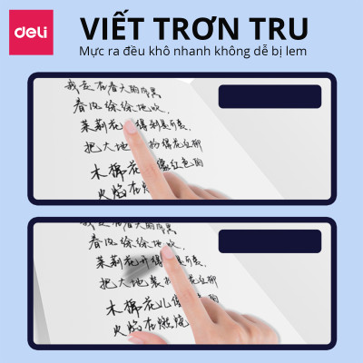 Bút Gel Màu Macaron mẫu mới, Deli Zhen Smooth Series, Ngòi 0.5mm, Mực đen, Mực Gel gốc dầu, Nhanh khô, Khả năng chống nước cao, Ghi Chép, Ghi Chú tiện lợi dùng cho học sinh, văn phòng