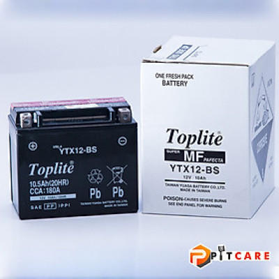 Ắc Quy Toplite 12V 10Ah YTX12-BS Chính Hãng Bảo Hành 6 Tháng