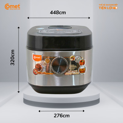 Nồi cơm điện tử Comet CM8088 1.8L – Công nghệ Fuzzy Logic, lòng niêu chống dính, làm nóng 3D – Nấu đa năng, tiết kiệm điện – Hàng chính hãng, bảo hành 1 năm