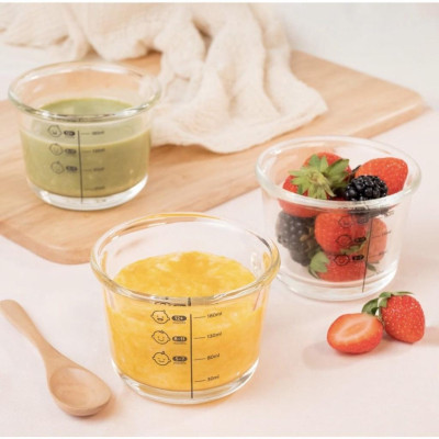 Bộ 3 hộp thủy tinh đựng thức ăn dặm cho bé Lock&Lock 230ml x 3 hộp LLG508S3 - Hàng chính hãng, có vạch chia - Hapos