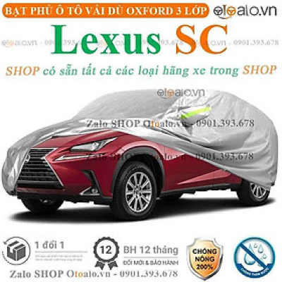 Bạt phủ ô tô dành cho xe Lexus SC 3 lớp cao cấp
