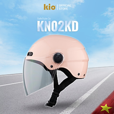 Mũ Bảo Hiểm Nửa Đầu Kio SafeStyle Go KN02KD, Kính Dài Phủ Nano Chống Tia UV, Lớp Lót Kháng Khuẩn