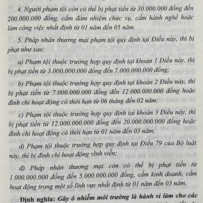 Bình luận Bộ luật hình sự năm 2015- Phần thứ hai Các tội phạm (Chương XIX- Các tội phạm về môi trường)