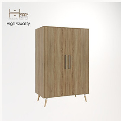 [Happy Home Furniture] OSRI, Tủ quần áo 2 cửa mở - chân gỗ chéo ,  120cm x 58cm x 180cm ( DxRxC), TCM_012