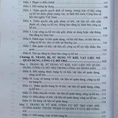 Luật Quản lý, sử dụng vu khi, vật liệu no và công cụ hỗ trơ, các văn bản quy định chi tiết, hướng dẫn thi hành