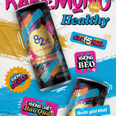 82X Nước uống giải khát đẹp da Kakemono 245ml/lon ( Thùng 24 lon ).