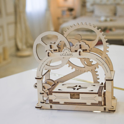 Mô hình gỗ cơ khí, UGEARS Mechanical Etui, Hộp đựng card ảo thuật, mô hình lắp ráp 3D, Hàng chính hãng Ugears, nhập khẩu nguyên bộ EU, Đồ chơi trí tuệ