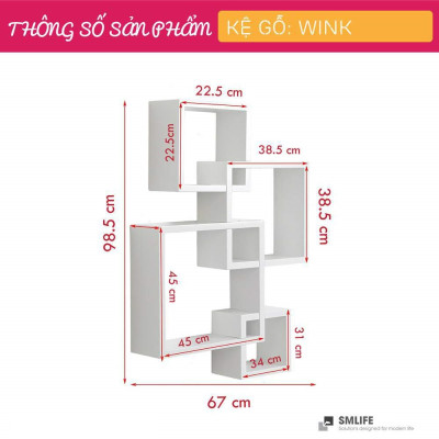Kệ gỗ trang trí trưng bày hiện đại SMLIFE Wink