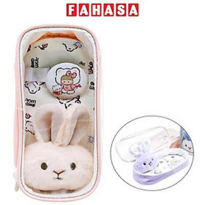 Bóp Viết Trong Suốt Thỏ Tai Dài - Shunde 9122 - Màu Hồng