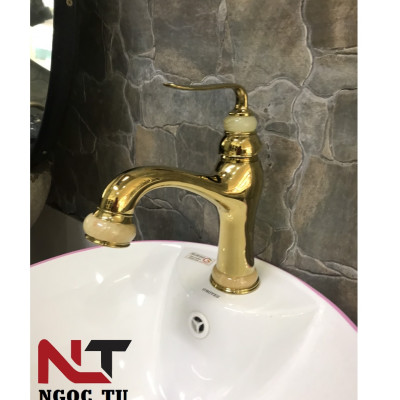 Vòi rửa mặt thân thấp mạ vàng GB8766B, sang trọng, quý phái, đẳng cấp quý tộc