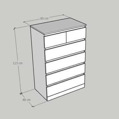 HAPPY FURNITURE , Tủ 5 tầng - DOOBIE , THK_006 , 80cm x 48cm x 123cm