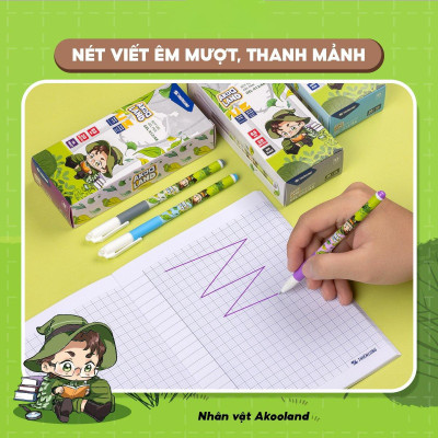 Hộp 20 Bút Gel 0.5 mm - Nhân Vật Akooland Tahi - Thiên Long Gel-012/AK - Mực Đen