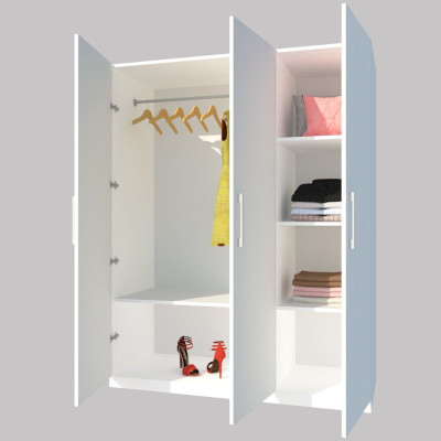 TỦ QUẦN ÁO GỖ CÔNG NGHIỆP 3 CÁNH OHAHA - TQA027