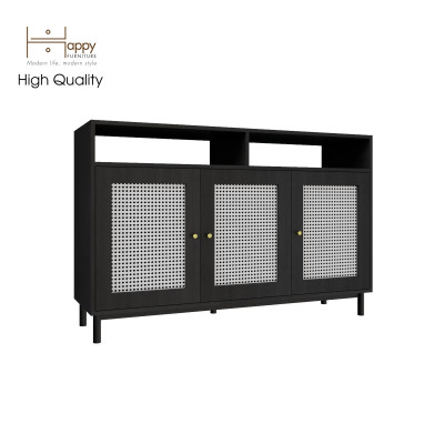 [Happy Home Furniture] ROTAN, Tủ lưu trữ 3 cửa mở - chân sắt, 140cm x 40cm x 90cm ( DxRxC), TCM_134