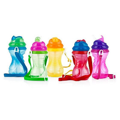 [ 10149-Nuby ] Bình uống nước 420ml, có ống hút, kèm dây đeo ( NSX 08.11.2018 )