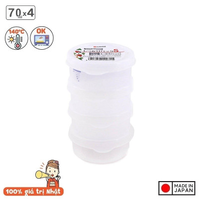 Set 04 hộp trữ thức ăn dặm cho bé Nakaya S 70mlx4 - Hàng nội địa Nhật Bản nhập khẩu chính hãng