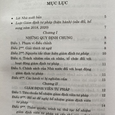 Sách-  Luật Gám Định Tư Pháp ( Hiện hành) ( sửa đổi, bổ sung năm 2018,2020)