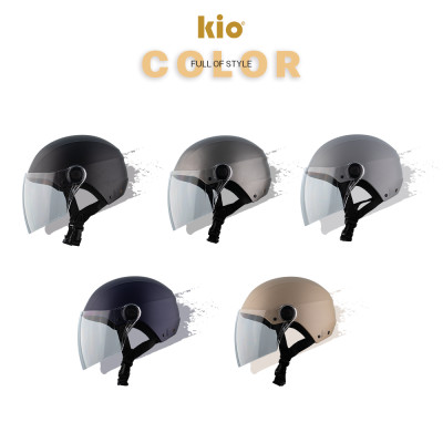 Mũ Bảo Hiểm Nửa Đầu Kio SafeStyle Go KN01KD, Kính Dài Phủ Nano Chống Tia UV, Lớp Lót Kháng Khuẩn