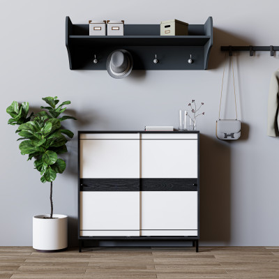 [Happy Home Furniture] TAKO, Tủ lưu trữ 2 cánh lùa - chân sắt , 110cm x 30cm x 110cm ( DxRxC), TCL_034