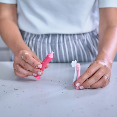 Đầu bàn chải silicon thay thế cho bé Marcus & Marcus - Hồng