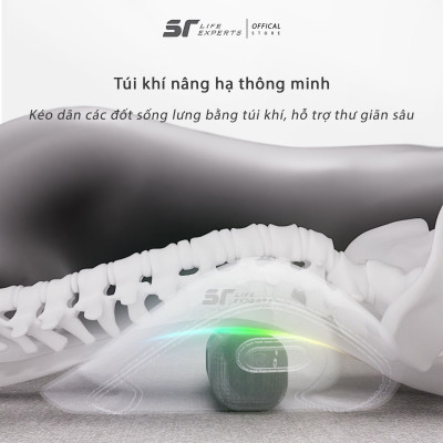 Combo Tựa Đầu Và Tựa Lưng Ô Tô Túi Khí Kéo Dãn Massage Chườm Nóng, Gối Cao Su Non, Giảm Mỏi Cổ Vai Cột Sống - Sairui