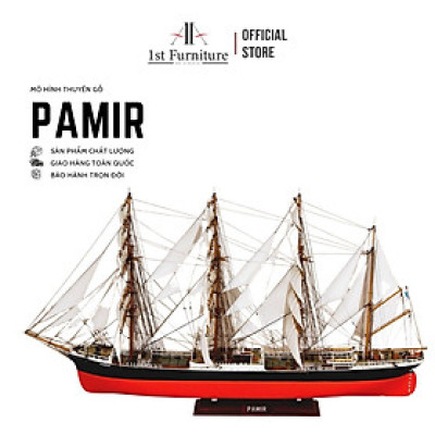 Mô hình Thuyền Cổ PAMIR cao cấp, mô hình thuyền gỗ tự nhiên sang trọng lắp ráp sẵn 1st FURNITURE
