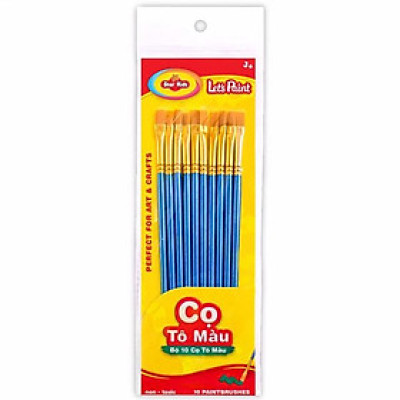 Bộ 10 Cọ Tô Màu Đầu Dẹp Let