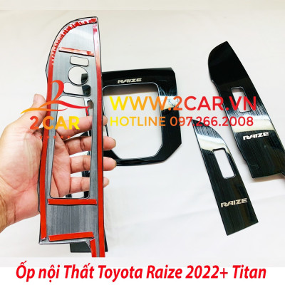 Ốp Nội Thất Xe Toyota Raize 2021 2022, Mẫu Titan sáng bóng cao cấp