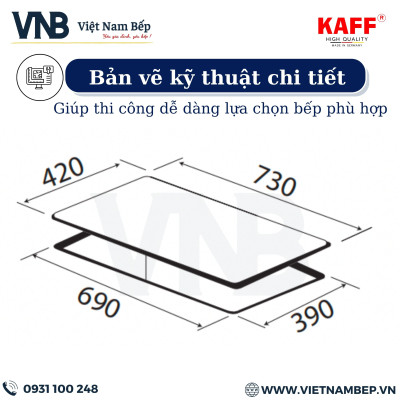 Bếp điện từ đôi KAFF KF-SD300IC - Hàng chính hãng