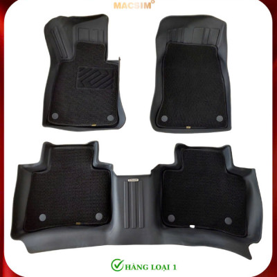 Thảm lót sàn ô tô 2 lớp cao cấp dành cho xe Mercedes Benz GLC 2023+ (sd3) nhãn hiệu Macsim chất liệu TPE màu đen