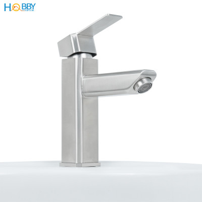 Vòi chậu rửa mặt nóng lạnh thân vuông inox 304 Hobby home decor VRM12