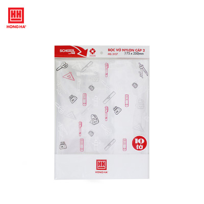 Bọc vở Ni lông cấp II Hồng Hà 175x250mm (3157) Tập 10 cái