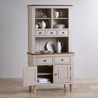 Tủ Chén Cao Shay Gỗ Sồi Loại Nhỏ Ibie DSCTSSHAO - Trắng (100 x 42 cm)