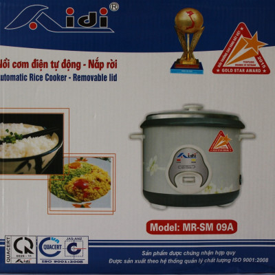Nồi Cơm Điện Tự Động Nắp Rời Aidi MR-SM 09A (1,8 lít) - Màu Ngẫu Nhiên - Chính Hãng