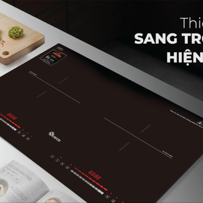 Bếp Điện Từ Đôi Nhập Khẩu SOWUN SW1228 ,Mặt Kính CERAMIC Cao Cấp Chịu Được Nhiệt Độ Cao