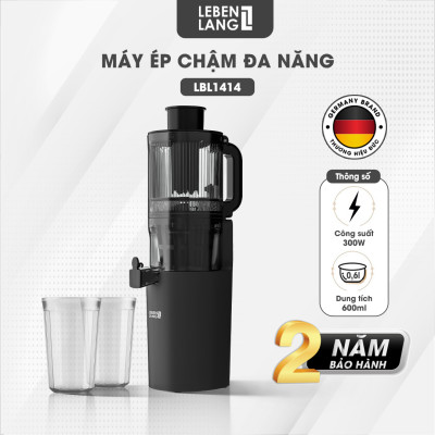 Máy ép chậm đa năng Lebenlang LBL1414, 300W, nhỏ gọn tiện lợi, ép kiệt bã đến 99%, giữ trọn dinh dưỡng, bảo hành 2 năm - hàng chính hãng