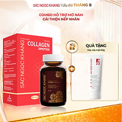 Bộ Trẻ Hóa Da Cao Cấp [Viên Uống Sắc Ngọc Khang ++ 60 Viên & Nước Uống Đẹp Da Collagen Dipeptide Sắc Ngọc Khang 15 Túi