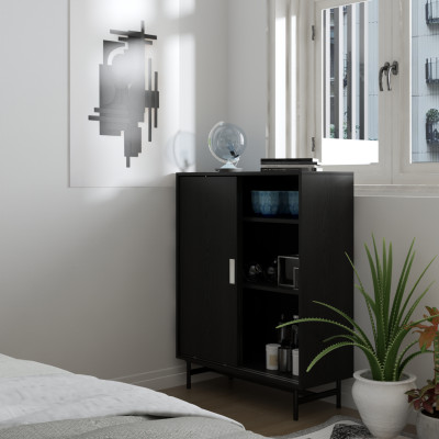 [Happy Home Furniture] LUCA, Tủ lưu trữ 2 cánh lùa - Chân sắt, 86cm x 36cm x 110cm ( DxRxC), TCL_017