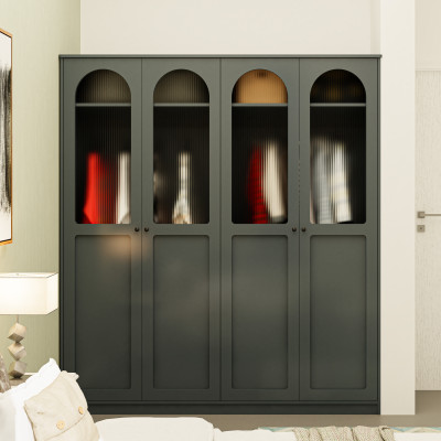[Happy Home Furniture] SISEEL, Tủ quần áo cửa kính 4 cửa mở , 180cm x 54cm x 200cm ( DxRxC), TCM_186